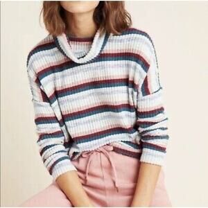 Saturday Sunday Anthropologie XS Pippa‎ Hacci Striped Top Striped Turtleneck